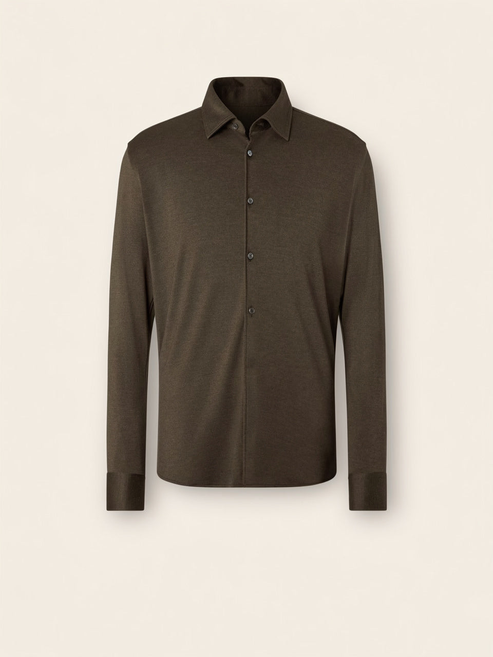 Dark Olive Green Cashmere and Silk Shirt