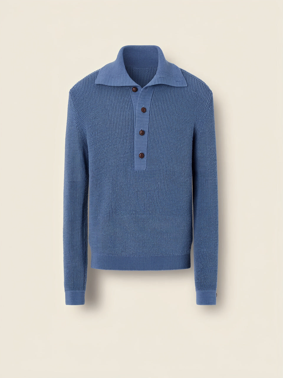 Light Blue Wool and Canapa Yarn Polo Shirt