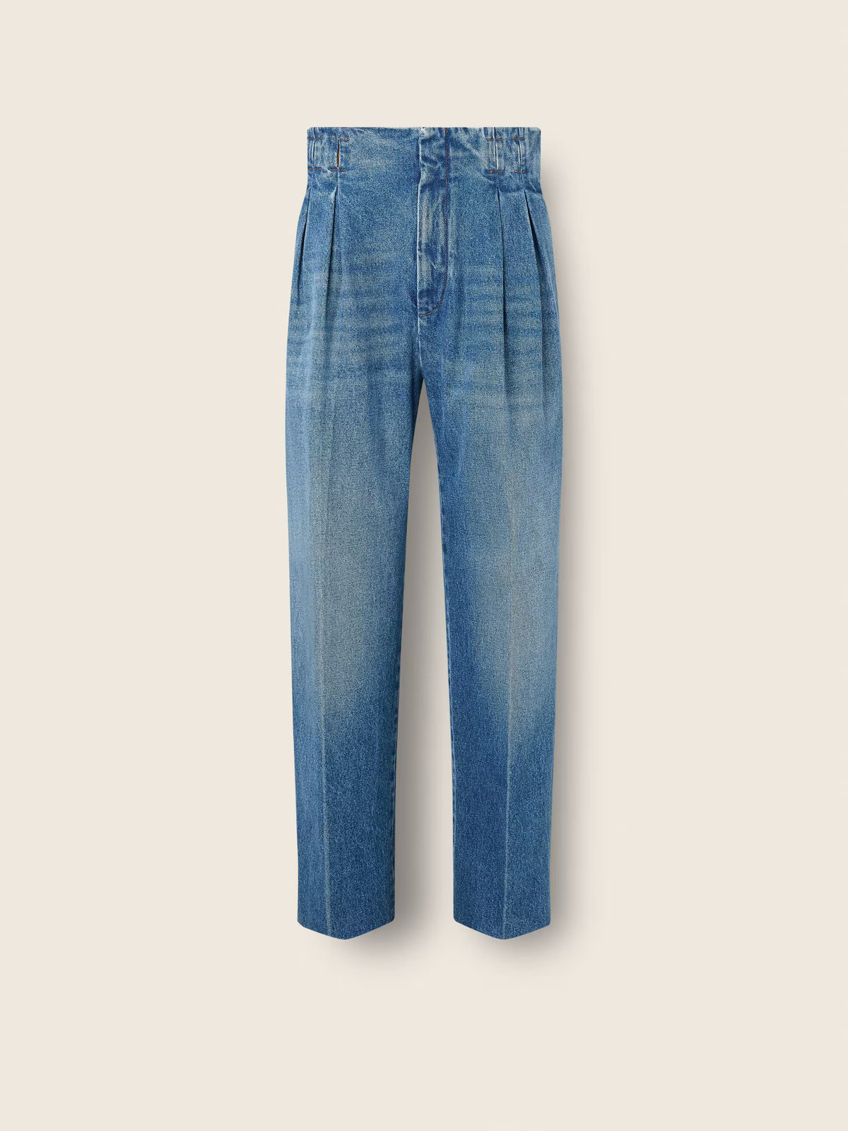 Indigo Blue Stone-washed Cotton Jeans