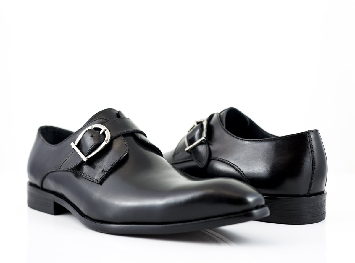 Carrucci Calfskin Monkstrap – Black
