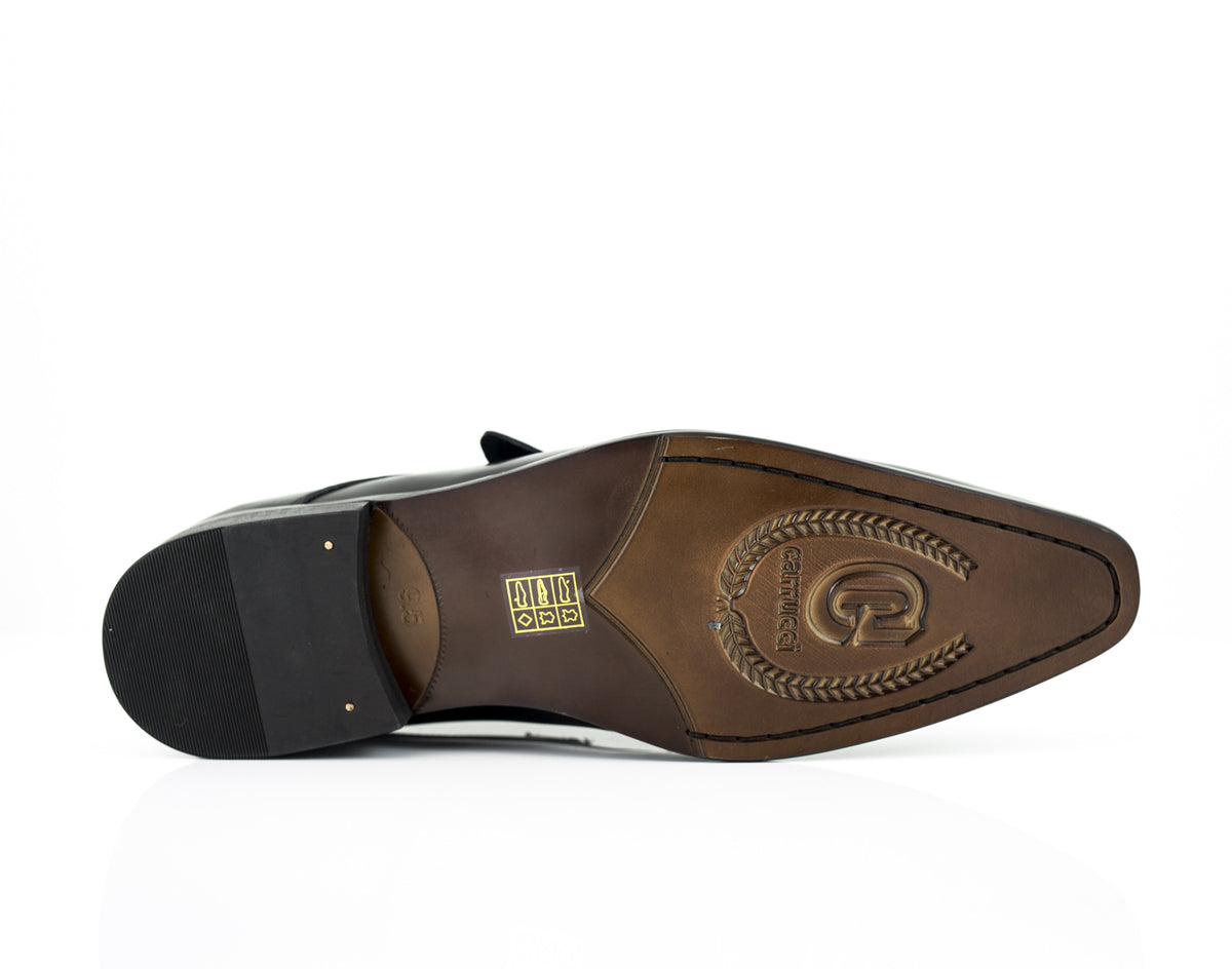 Carrucci Calfskin Monkstrap – Black