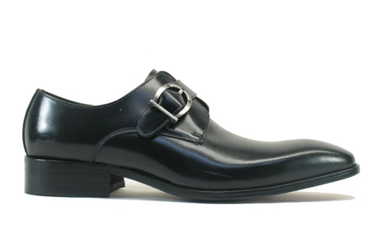 Carrucci Calfskin Monkstrap – Black