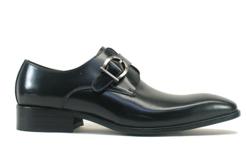 Carrucci Calfskin Monkstrap – Black