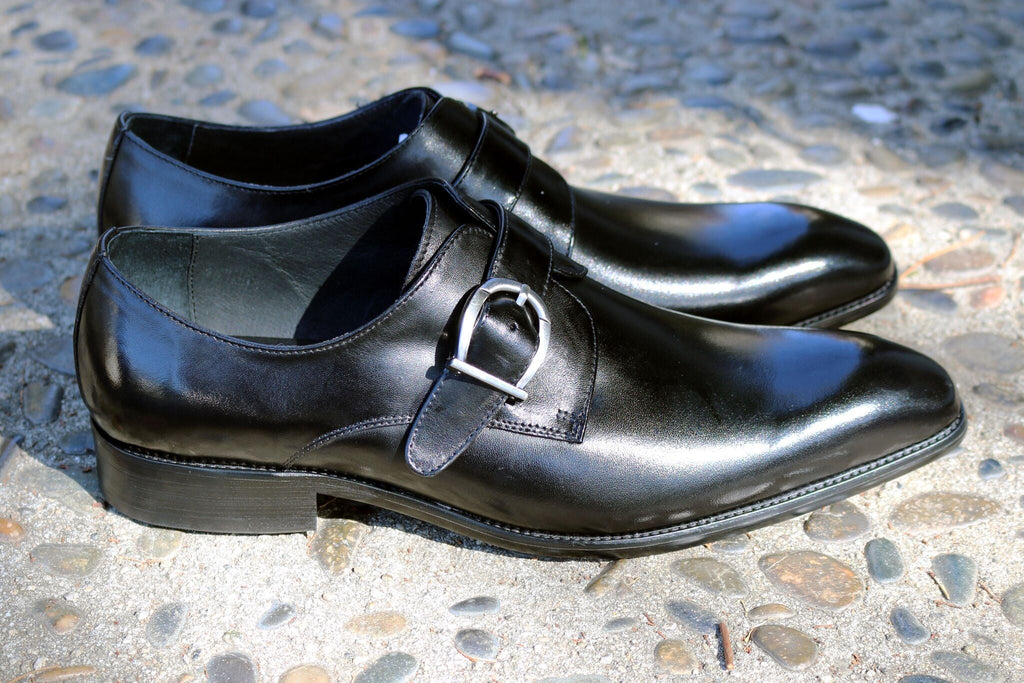 Carrucci Calfskin Monkstrap – Black