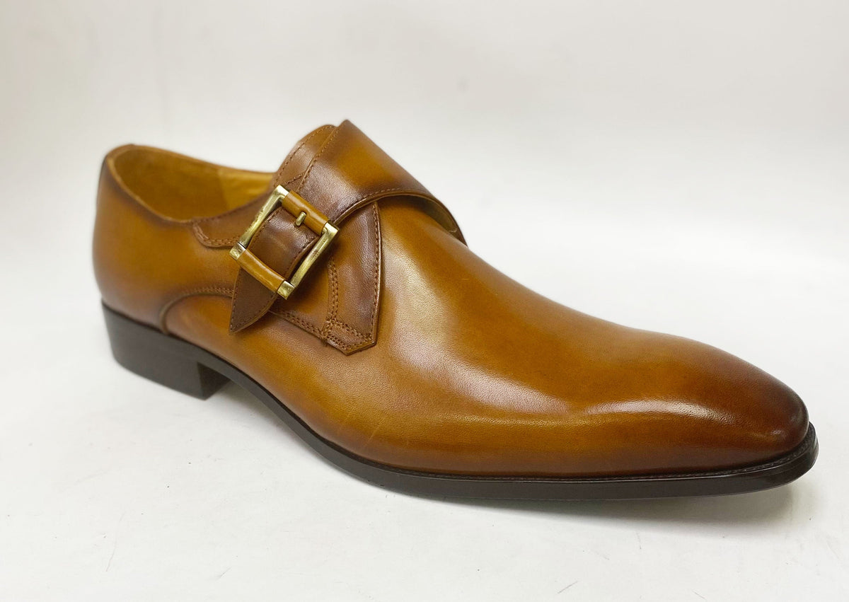 Carrucci Calfskin Monkstrap – Cognac