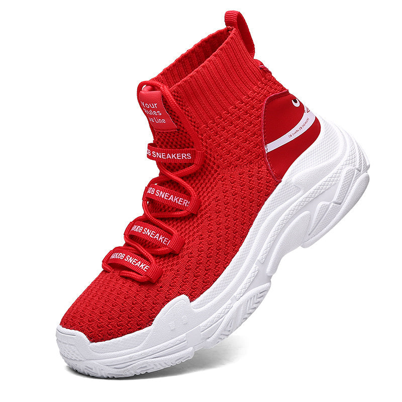 Men's Red Height-Increasing Elevator Sneakers