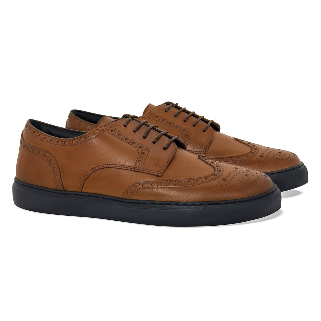 Men's Don Giovanni Wingtip Brogue Dress Sneakers – Cognac