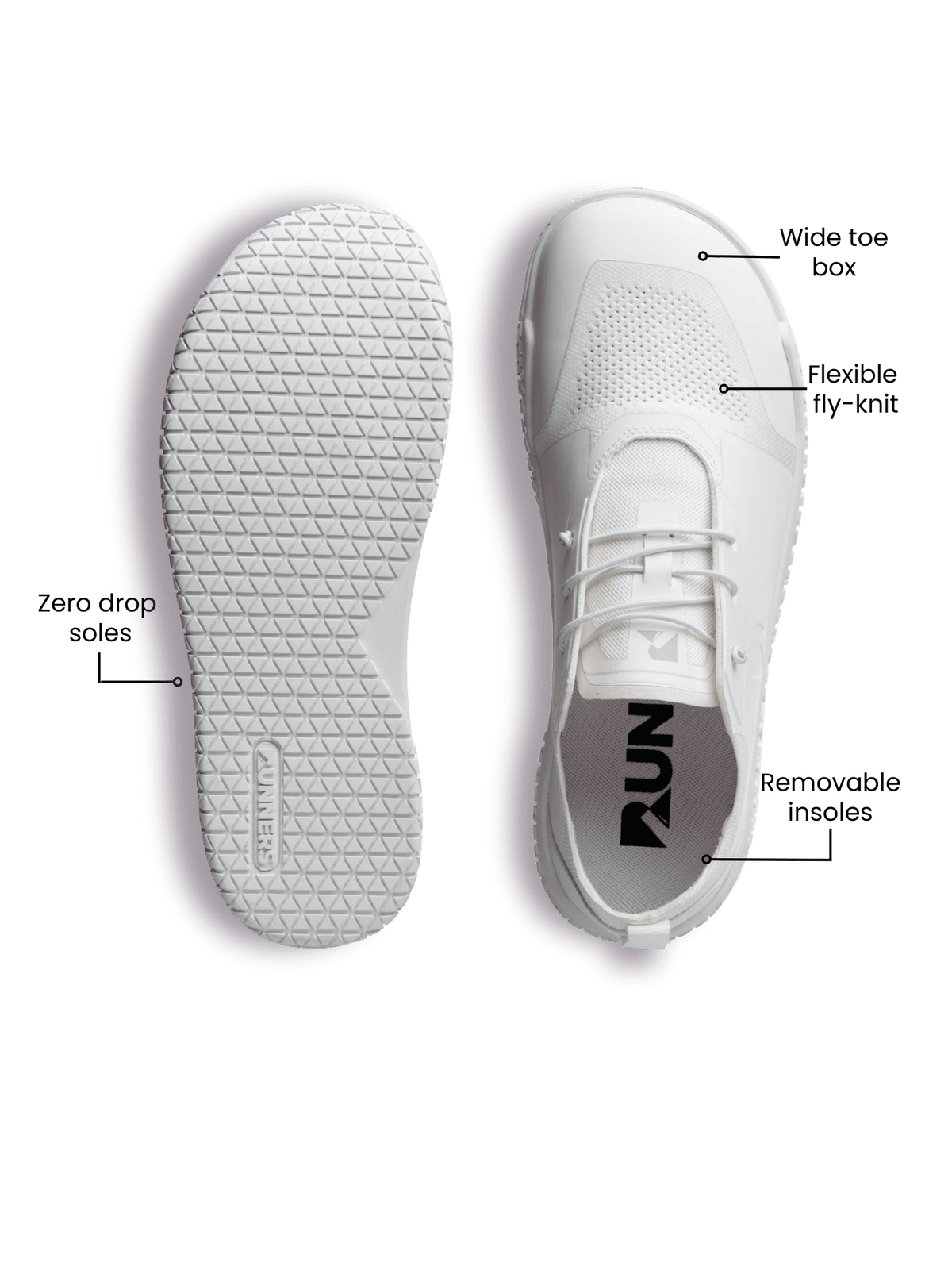 Legend Hybrid Barefoot Training Shoes – Zero Drop, White